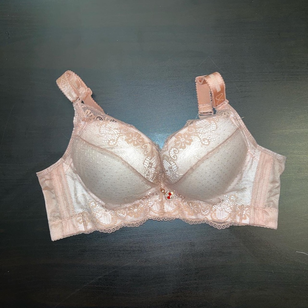 Pale Pink Lace Push Up Bra
